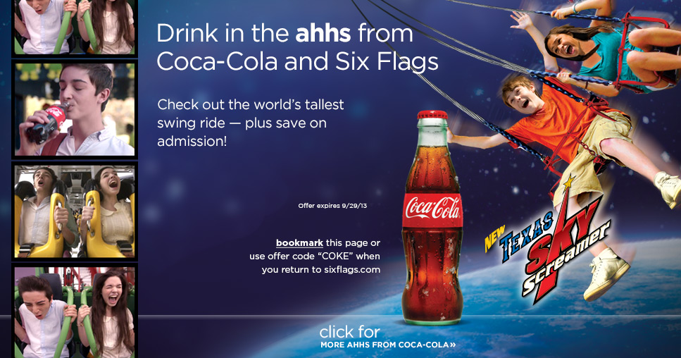 Coke Page Six Flags / CocaCola Partnership